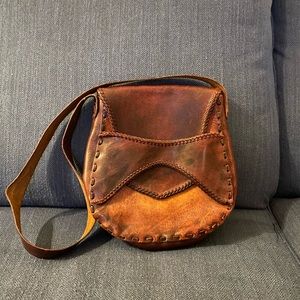 Vintage Genuine Leather Messenger Long Strap Purse